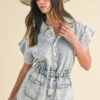 Annie Wear Elastic Waistband Short Sleeve Denim Romper -Ruby's Rubbish 0d63f11d fab2 4daa ba94 7c6fe6496889 Max