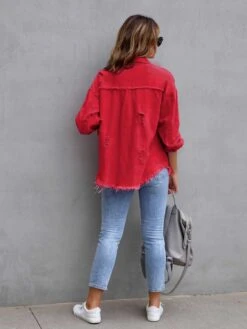 Color Distressed Denim Jacket | Multiple Color Options | Rubies + Lace -Ruby's Rubbish 145c7c6369a7434ea59797cb259f7ffb Max
