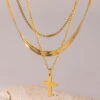18K Gold-Plated | Three-Layered Cross Necklace | Rubies + Lace -Ruby's Rubbish 171cd5ba 940c 4254 98de 3b1139f19aba Max