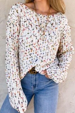 Twisted Confetti | Boat Neck Sweater | Rubies + Lace