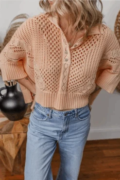 Cutout Quarter Button | Apricot Sweater | Rubies + Lace -Ruby's Rubbish 27a307e0 a6f6 4c0a 9c17 7a64cac784c0 Max