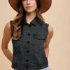 Annie Wear Collared Neck Button Down Denim Vest -Ruby's Rubbish 2abeb25c a62d 402d 99aa 7f4ed3b58489 Max