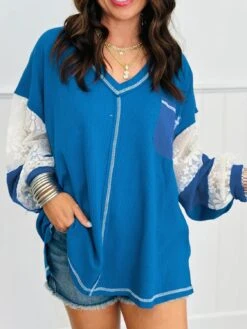 Lace Patchwork Sleeve Stitching V Neck Top 17 Lace Patchwork Sleeve Stitching V Neck Top -Ruby's Rubbish 31223bf2 9595 48d8 86c2 3df3208ca653 Max