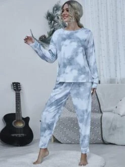 Tie-dye Round Neck Top And Drawstring Pants Lounge Set 16 Tie-dye Round Neck Top And Drawstring Pants Lounge Set -Ruby's Rubbish 35ad0be710ff4371916200225d0afb60 Min