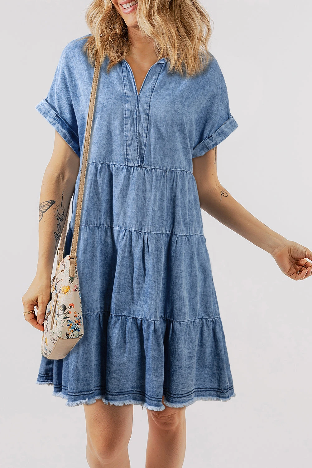 Raw Hem Denim Dress | Lightweight | Rubies + Lace 3 Raw Hem Denim Dress | Lightweight | Rubies + Lace