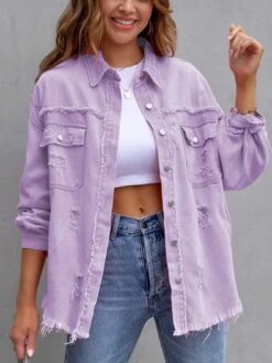Color Distressed Denim Jacket | Multiple Color Options | Rubies + Lace -Ruby's Rubbish 41da35749d6a4e83a95937d58595a5c5 Max
