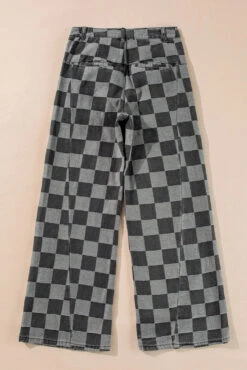 Checkered Wide Leg Jeans With Pockets -Ruby's Rubbish 44986f36 3f65 4548 9f51 4aefaee5778a Max