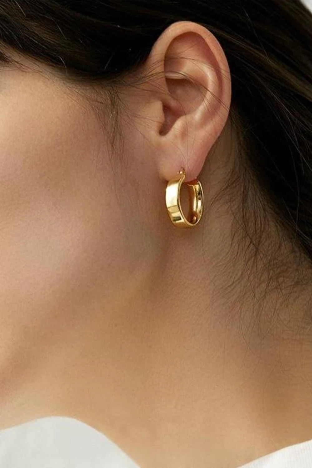 Gold-Plated Brass Huggie Earrings 4 Gold-Plated Brass Huggie Earrings - Image 2
