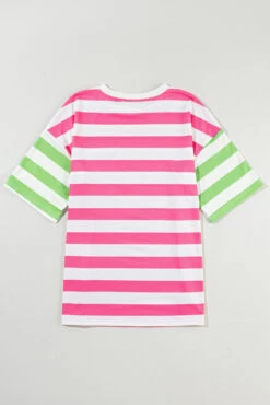 Contrast Striped Round Neck Half Sleeve T-Shirt -Ruby's Rubbish 49538e5c d77d 49af beb9 38e1080df219 Max