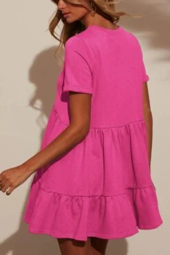 Tiered Round Neck Short Sleeve Mini Dress -Ruby's Rubbish 4b641e83 6bad 4670 b6c5 9845a3de5253 Max