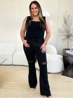 Judy Blue Full Size High Waist Distressed Flare Jeans -Ruby's Rubbish 54a64e05 5264 4f12 a23c e88381ba6092 Max