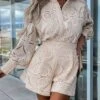 Lace Button Detail Long Sleeve Top And Shorts Set -Ruby's Rubbish 5daa5e8b 3996 471c a365 6962ca43629b Max