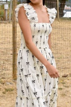 Bow Print Smocked Square Neck Ruffle Tiered Maxi Dress -Ruby's Rubbish 61b3a9dc 34ee 41a9 87e8 3737cda0ac4a Max