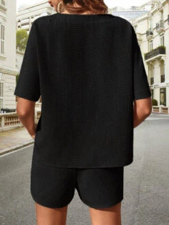 Waffle-Knit Half Sleeve | Shorts Set | Rubies + Lace -Ruby's Rubbish 662a46bf 9949 4221 84ec a8807876a5ac Max