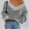 Striped V-Neck Sweater | Multiple Color Options | Rubies + Lace