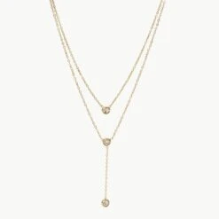 Three Gem | Double-Layered Necklace | Rubies + Lace