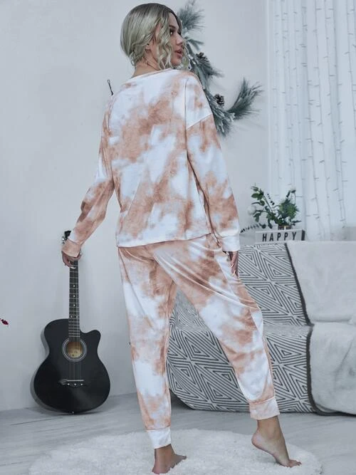 Tie-dye Round Neck Top And Drawstring Pants Lounge Set 14 Tie-dye Round Neck Top And Drawstring Pants Lounge Set - Image 12