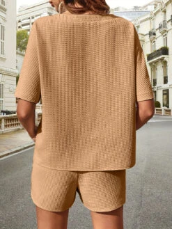 Waffle-Knit Half Sleeve | Shorts Set | Rubies + Lace -Ruby's Rubbish 83d5938e 893d 4b1a 8c2b 2610a6da12ca Max