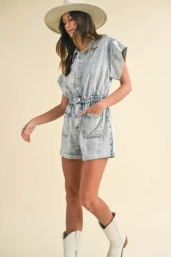 Annie Wear Elastic Waistband Short Sleeve Denim Romper 14 Annie Wear Elastic Waistband Short Sleeve Denim Romper -Ruby's Rubbish 8e80d60b 9f8a 45b3 a328 c95776fd24d8 Max