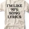 90% Song Lyrics | Women's T-Shirt | Ruby’s Rubbish® -Ruby's Rubbish 90 song lyrics womens t shirt rubys rubbish 711547