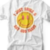 Smile & Say God Bless | White Tee | Ruby's Rubbish® -Ruby's Rubbish Ijustsmileandsaygodbless 1