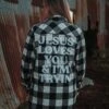 Jesus Loves You & I'm Tryin' | Flannel | Ruby's Rubbish© -Ruby's Rubbish JesusLovesYouFLANNEL