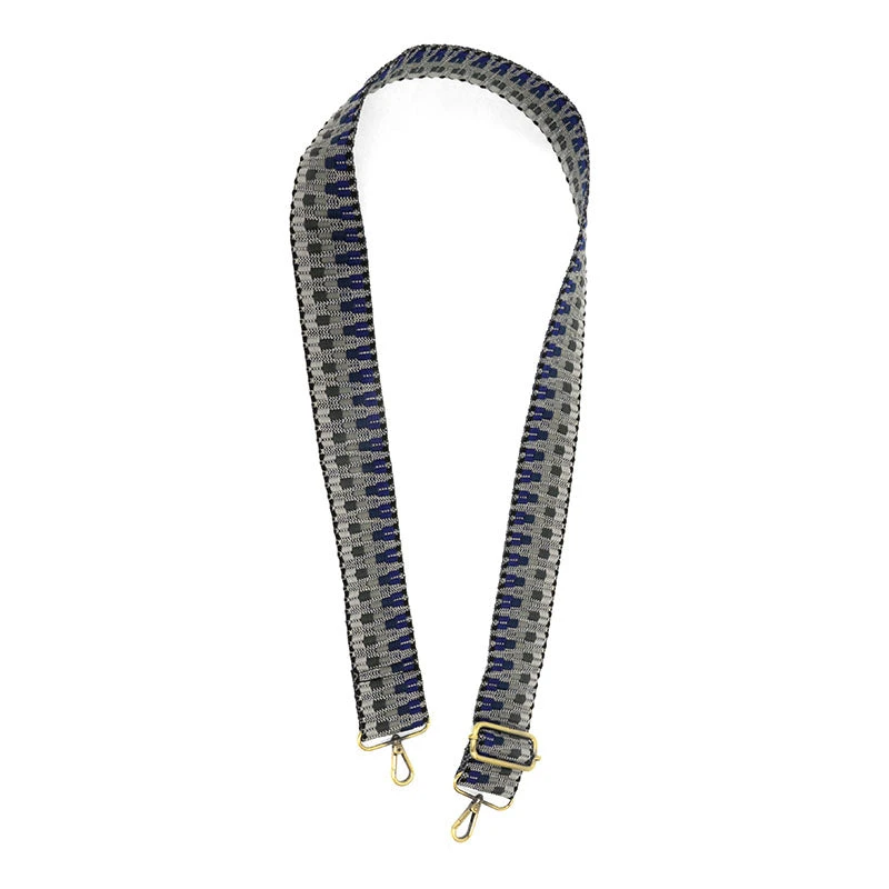 Rubies + Lace | Embroidered Navy & Grey | Guitar Purse Strap 4 Rubies + Lace | Embroidered Navy & Grey | Guitar Purse Strap - Image 2