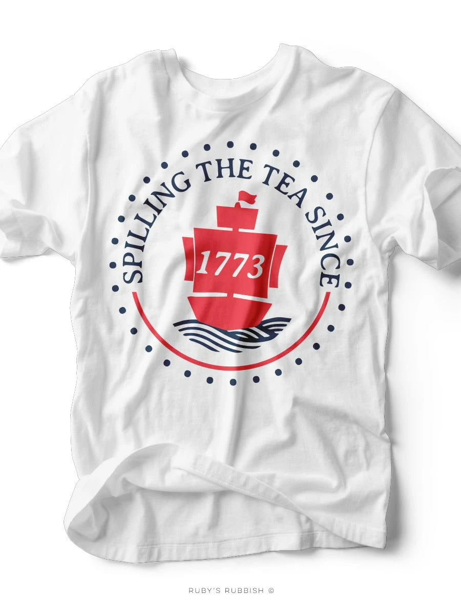 Spilling Tea Since 1773 | Americana T-Shirt | Ruby’s Rubbish® 3 Spilling Tea Since 1773 | Americana T-Shirt | Ruby’s Rubbish®