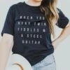 When You Hear Twin Fiddles | Women's Southern T-Shirt | Ruby’s Rubbish® -Ruby's Rubbish TwinFiddles HeatherNavy