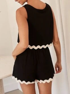 Contrast Trim Round Neck Tank And Shots Set -Ruby's Rubbish b0536c78 d168 4d0c ba22 b83dd7d5d5d3 Max