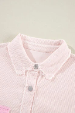 Two-tone Color Exposed Seam Corduroy Shacket -Ruby's Rubbish b10b0b91 9432 4c9b 8248 999ab4522ff1 Max