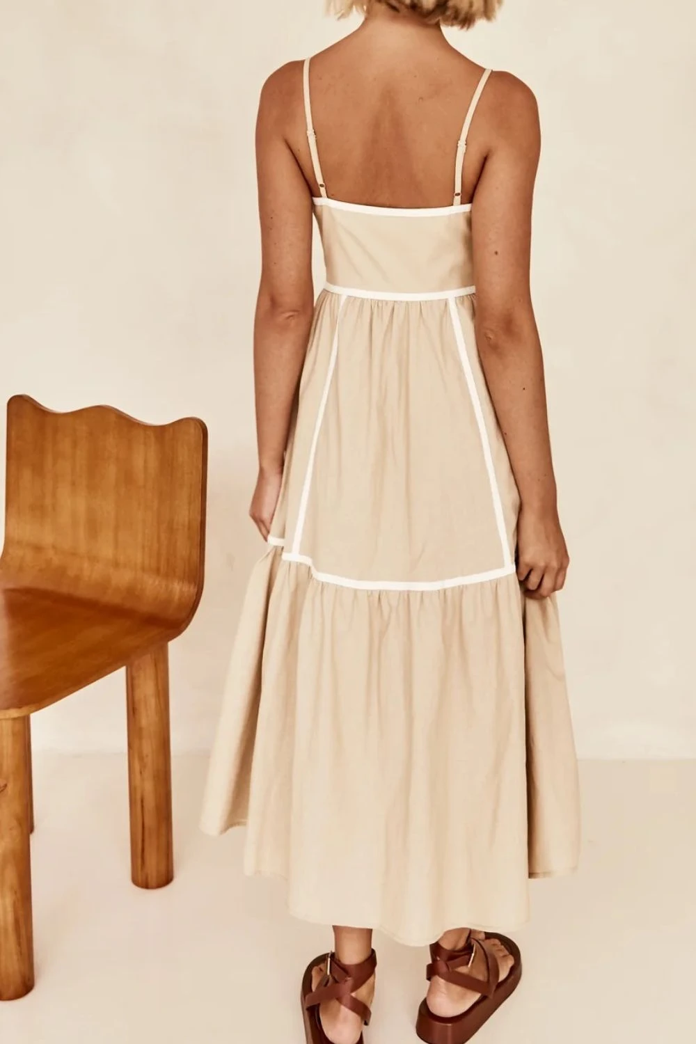 Contrast Tan | Square Neck Cami Dress | Rubies + Lace 8 Contrast Tan | Square Neck Cami Dress | Rubies + Lace - Image 6