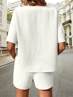 Waffle-Knit Half Sleeve | Shorts Set | Rubies + Lace -Ruby's Rubbish b2b97f1f 17e0 4440 b9f2 8061066792ee Max