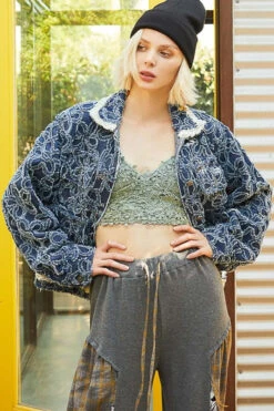 POL Flower Sewn | Raw Hem Denim Jacket | Rubies + Lace -Ruby's Rubbish bda3b66b 9887 4d4e 9d86 b5da511ba6e9 Max