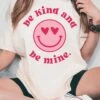 Be Kind & Be Mine | Women’s T-Shirt | Ruby’s Rubbish® -Ruby's Rubbish bekindandbemine cream