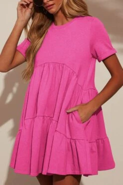 Tiered Round Neck Short Sleeve Mini Dress -Ruby's Rubbish c4de6fff a1ff 4313 b48d 2828ca630a6c Max