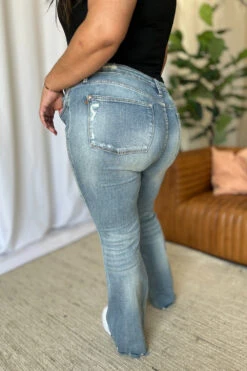 Judy Blue Destroy Flare | Medium Rise With Tummy Control | Rubies + Lace -Ruby's Rubbish c92fed40 c611 4a3f 9067 b08c08bb3ba9 Max