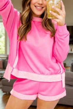 Fuchsia Pink | Lounge Set | Rubies + Lace