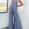 Exposed Seam Washed Wide Leg Denim Overalls -Ruby's Rubbish d547f558 7391 43fc 9105 396c64637b8e Max