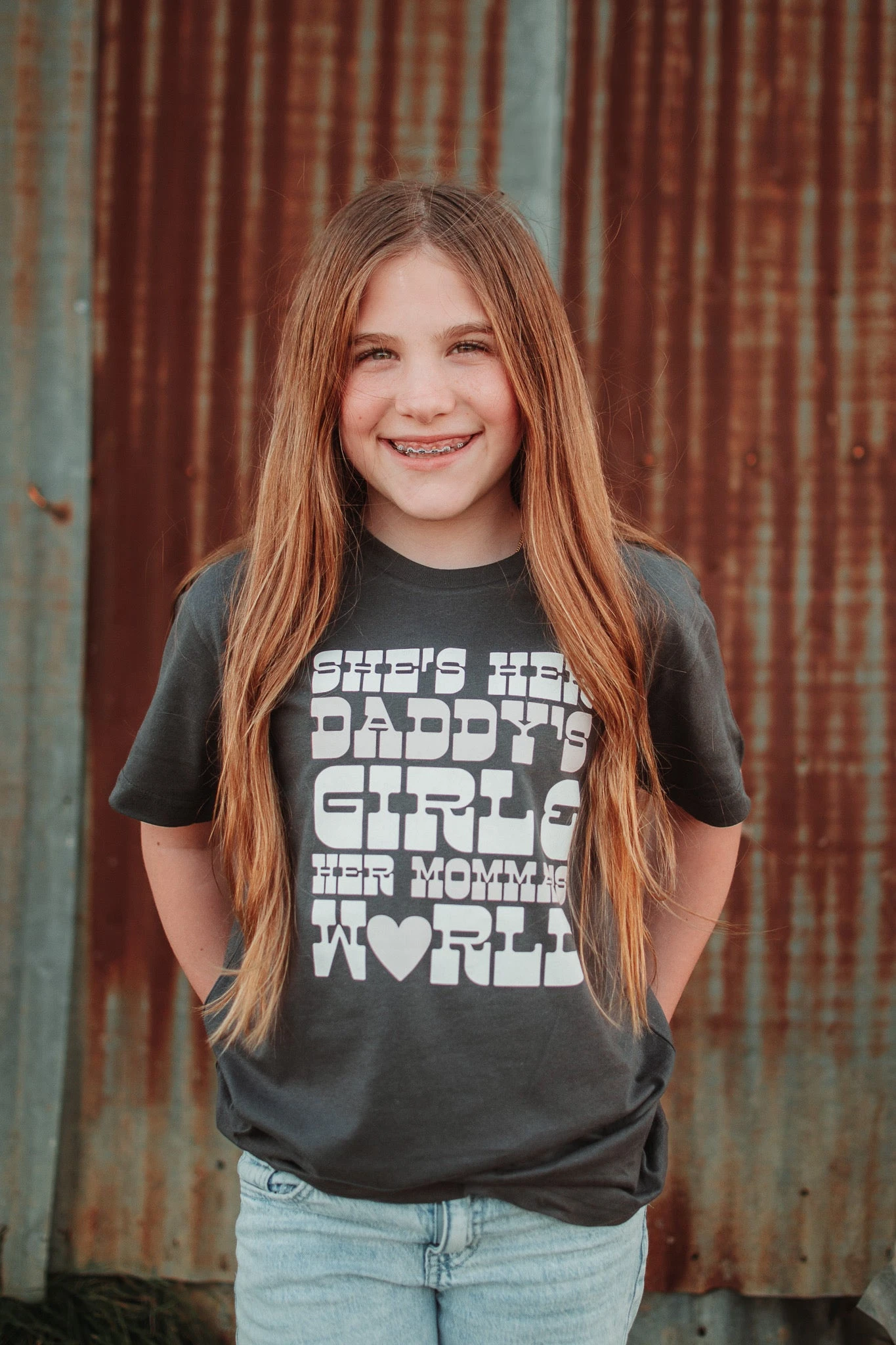 She's Her Daddy's Girl & Her Momma's World | Kid's T-Shirt | Ruby’s Rubbish® 4 She's Her Daddy's Girl & Her Momma's World | Kid's T-Shirt | Ruby’s Rubbish® - Image 2