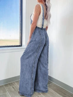 Exposed Seam Washed Wide Leg Denim Overalls 8 Exposed Seam Washed Wide Leg Denim Overalls -Ruby's Rubbish e11e4f89 b871 4a25 871e 18872fb14a95 Max