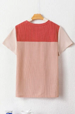 Color Block Round Neck Short Sleeve T-Shirt -Ruby's Rubbish ec51e10e 6d99 491e bb76 0f01bb34e60a Max