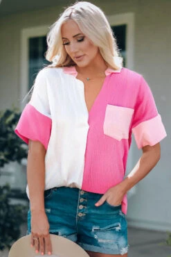 Pretty In Pink | Johnny Collar Blouse | Rubies + Lace