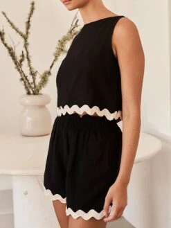 Contrast Trim Round Neck Tank And Shots Set -Ruby's Rubbish f0dfbca9 5169 437c b8d6 9b1ccd47534a Max