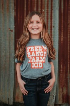 Free Range Farm Kid | Kid's T-Shirt | Ruby’s Rubbish® -Ruby's Rubbish freerangefarmkid