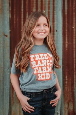 Free Range Farm Kid | Kid's T-Shirt | Ruby’s Rubbish® -Ruby's Rubbish freerangefarmkid4