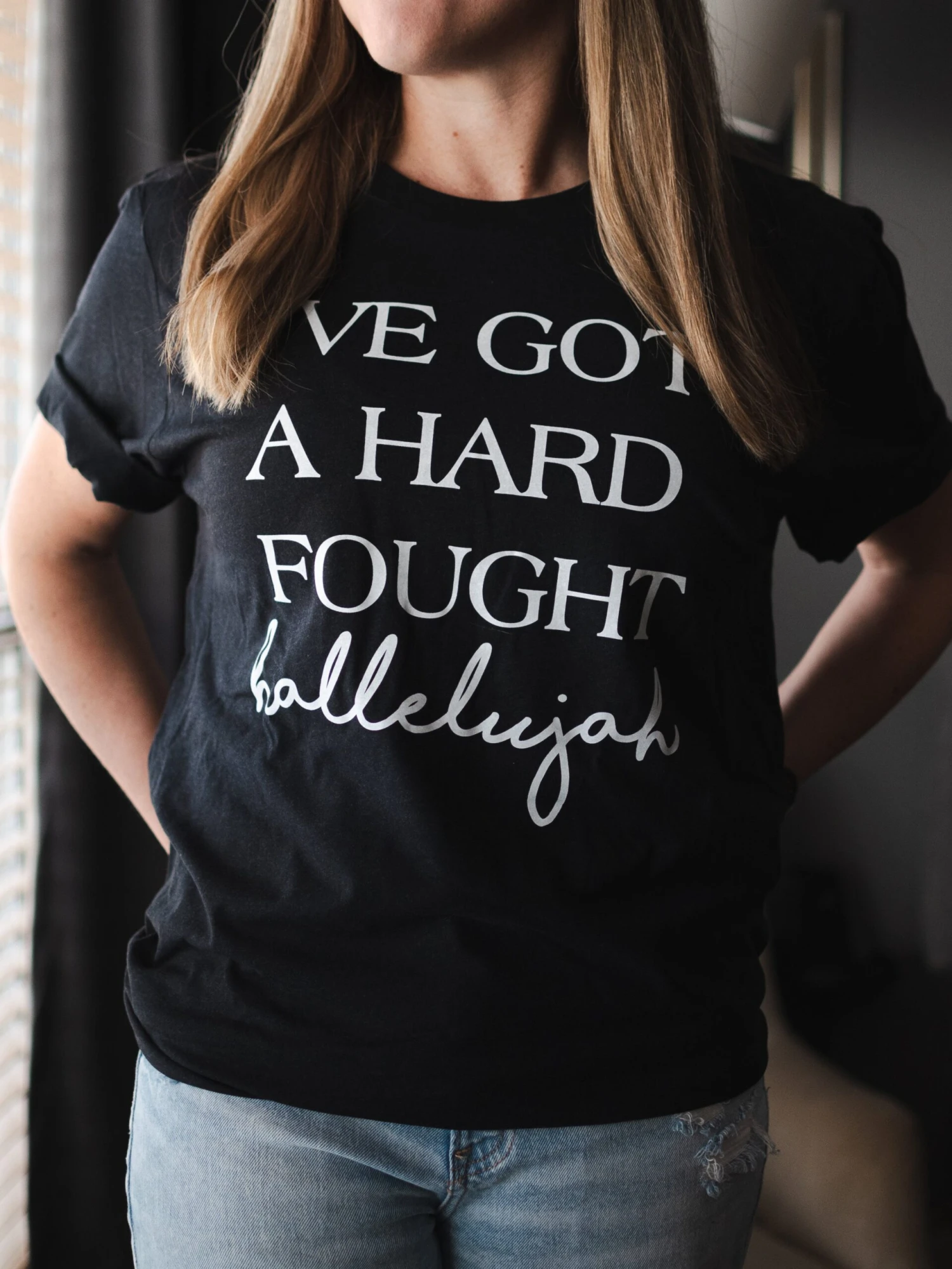 Hard Fought Hallelujah | Scripture T-Shirt | Ruby’s Rubbish® 4 Hard Fought Hallelujah | Scripture T-Shirt | Ruby’s Rubbish® - Image 2