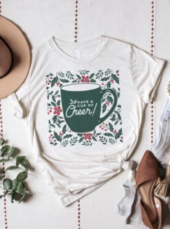 Have A Cup Of Cheer Holly | Seasonal T-Shirt | Ruby’s Rubbish®