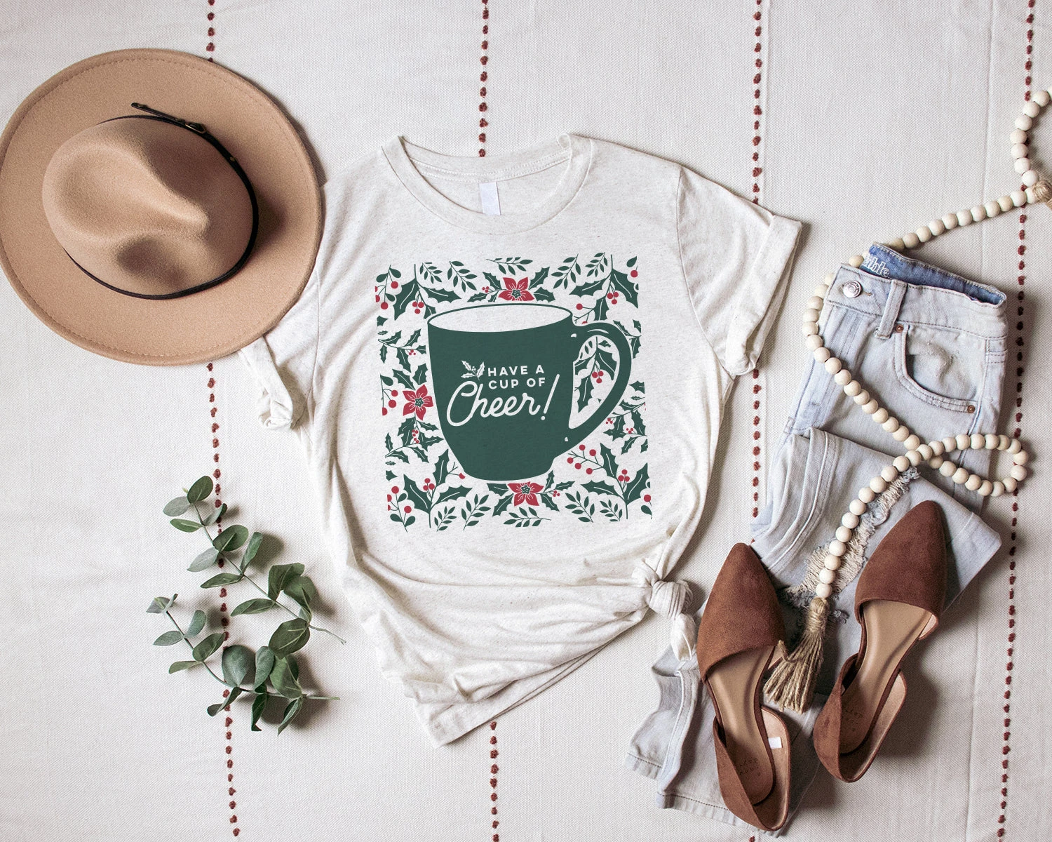 Have A Cup Of Cheer Holly | Seasonal T-Shirt | Ruby’s Rubbish® 4 Have A Cup Of Cheer Holly | Seasonal T-Shirt | Ruby’s Rubbish® - Image 2