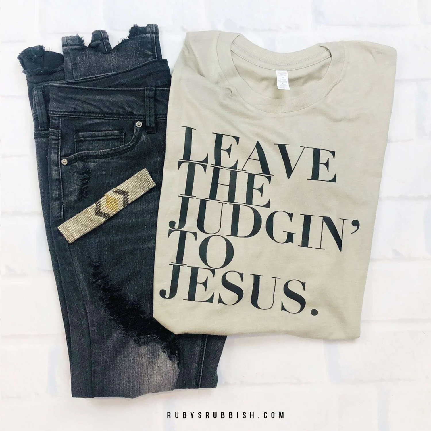 Leave The Judgin' To Jesus |Scripture T-Shirt | Ruby’s Rubbish® 5 Leave The Judgin' To Jesus |Scripture T-Shirt | Ruby’s Rubbish® - Image 3
